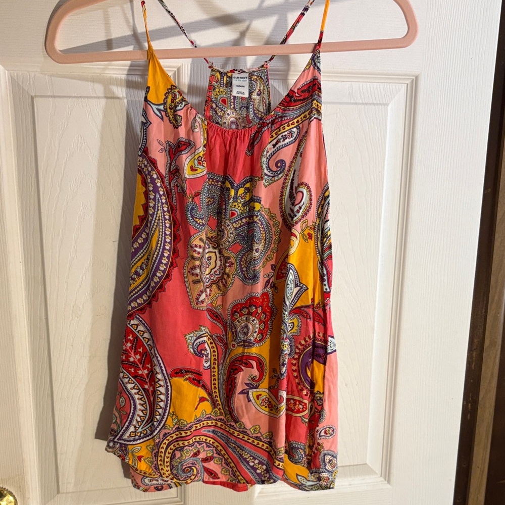 Old Navy Paisley Cami in Purple, Yellow, Coral